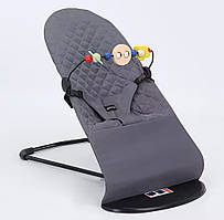 Дитячий шезлонг ( крісло-качалка) сірий + ДУГА З ІГРАШКАМИ