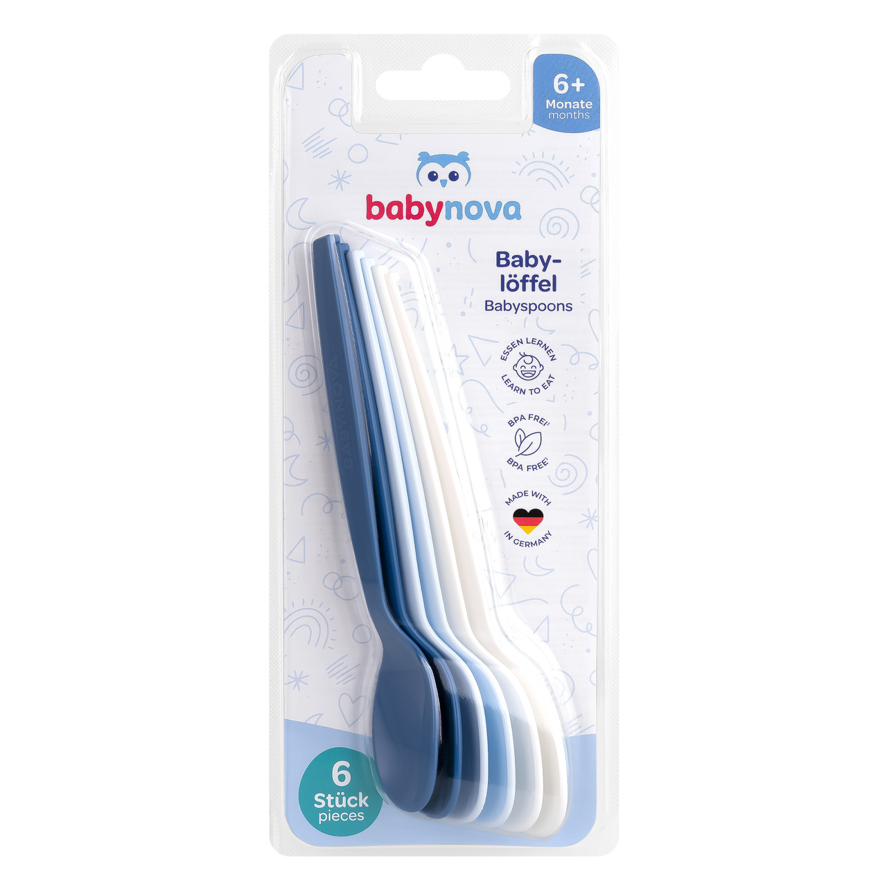Набір ложок Baby-Nova, 6 шт блакитний, фото 1