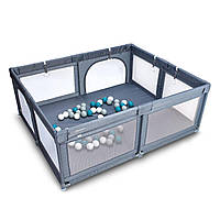 Манеж Playpark з 48 кульками, «babyGO» (7701), колір Grey (сірий)