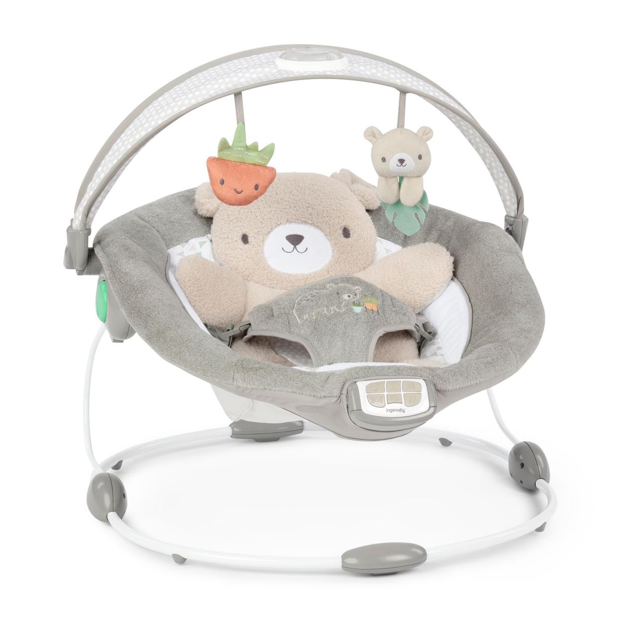 Ingenuity Крісло-шезлонг InLighten Bouncer Nate для новонароджених із звуковими та світловими ефектами