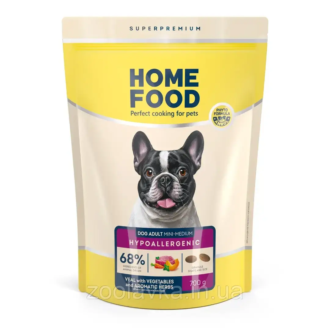 Home Food (ХоумФуд) Корм із телятиною та запашними травами для дорослих собак дрібних і середніх порід 0,7 кг