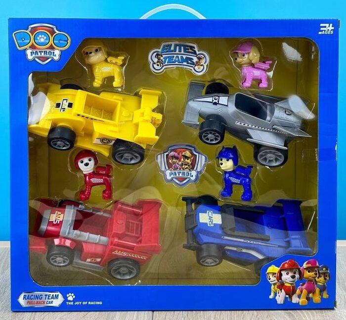 Набір машин 005 підсвічування, звукові ефекти, інерція, 4 герої, 4 машинки