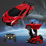 Машинка трансформер на радіокеруванні акумуляторна 2в1 Lamborghini autobot Робот на пульті управління, фото 6