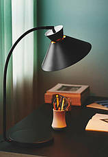 Настільна лампа 1 патрон Е27 чорний метал 25х51 см, фото 4
