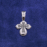 Хрестик срібний 1.86 г, чорнений, фото 2