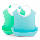 Promo Ціна! Слинявчик Twistshake Pastel Blue/Green (2шт) 4+ міс (78220) - тільки на ZaGrosh.com.ua