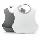 Promo Ціна! Слинявчик Twistshake Pastel Grey/ White (2шт) 4+ міс (78597) - тільки на ZaGrosh.com.ua