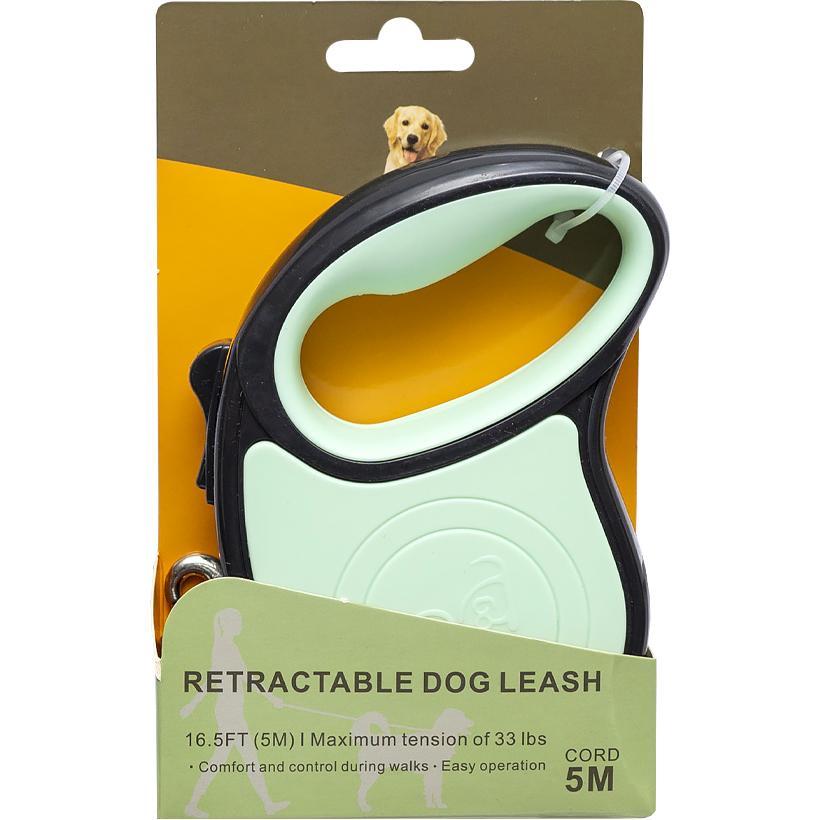 Повідець рулетка для собак 5 метрів до 15 кг світло-зелений