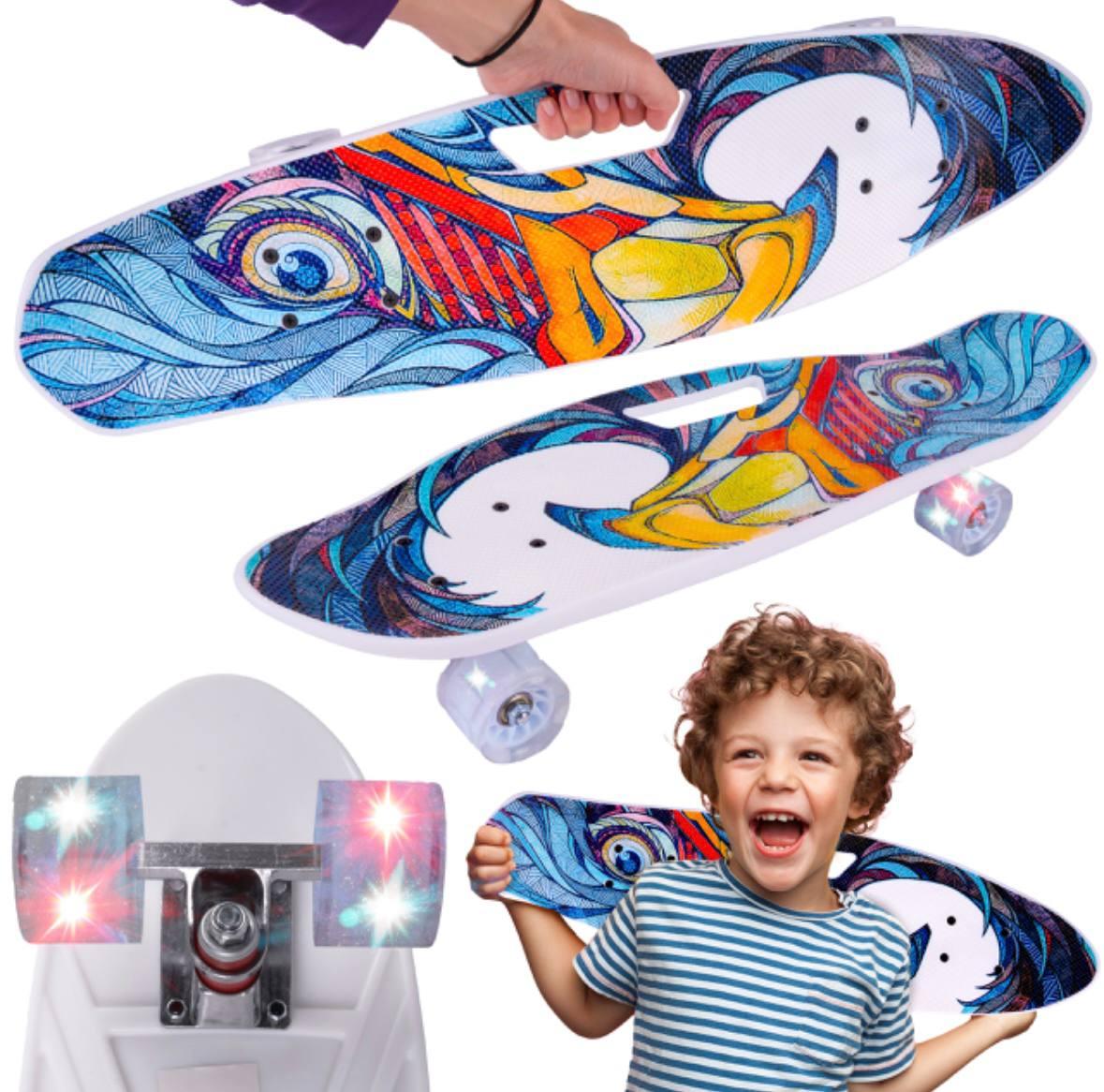 Скейтборд дитячий з підсвічуванням Malplay