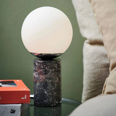 Світильник на 1 лампу Е14 біле скло/сірий мармур 15х28.5 см, фото 2