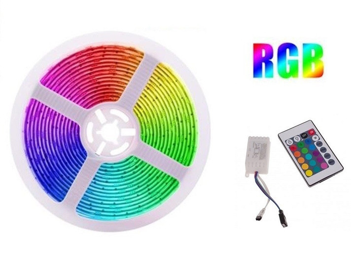 Світлодіодна стрічка LED RGB 2835 15м з пультом 5V