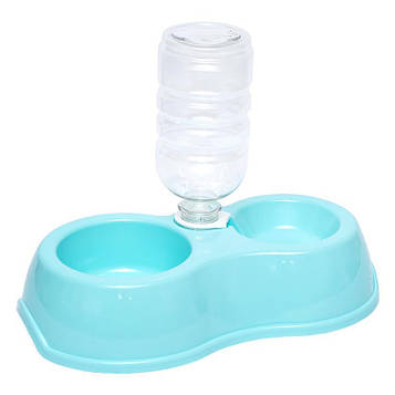 Миска подвійна з автопоїлкою для собак і котів 28*6см