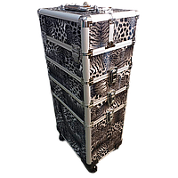 Валіза для майстрів на коліщатках Сірий леопард