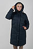 Жіночий теплий зимовий пуховик середньої довжини з капюшоном, фото 4