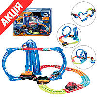 Автотрек гнучкий Космічний трек 460 см Гоночна траса Дитячий іграшковий авто трек для машинок 83 деталі