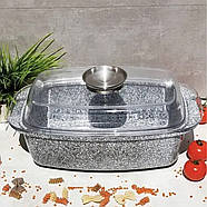 Каченята на 5.5 л з кришкою та антипригарним гранітним покриттям 32*22*10,6 см UNIQUE UN-5261, фото 2