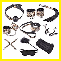 Набір для сексу з 10 предметів, Комплект садо-мазо для рольових ігор, Фетиш атрибутика, Інтимні іграшки