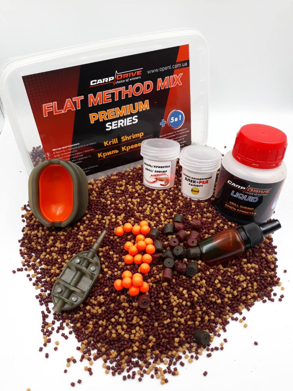 Методний набор, флет мікс КРІЛЬ КРЕВЕТКА Premium 7в1, 600г. Carp Dream (ЧИТАТИ ОПИС!)