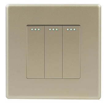 Триклавішний вимикач 1DAL | Золото, З індикацією (P86-SW3G.GD)