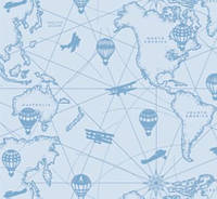 Шпалери на паперовій основі Шарм 153-40 Тревел блакитні (0,53х10м.)