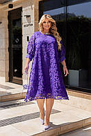 Сукня жіноча святкова жіноче плаття великого розміру святкова вільна батал по коліно вільного крою