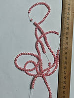 Нимистини жемчужні рожевий діаметр 4 мм на нитці