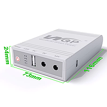 Джерело безперебійного живлення для WiFi роутера 5в 9в 12в Mini UPS 10400mAh, фото 5