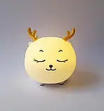 Силіконовий дитячий нічник Оленя EL-543-24, нічник у формі Олена із сенсорним датчиком SV227, фото 4