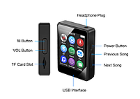 MP3 плеєр Rock Star 05A Bluetooth Hi-Fi 16Gb із зовнішнім динаміком, фото 11