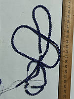 Нимистини жемчужні синій діаметр 4 мм на нитці