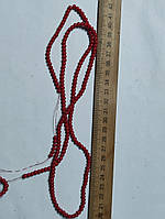 Нимистини жемчужні червоний діаметр 4 мм на нитці