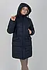 Жіночий темно-синій теплий зимовий пуховик з хутряною опушкою, до -20 градусів, фото 3