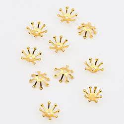 Обіймач для намистин Квітка 10 мм 20 шт. Золото яскраве