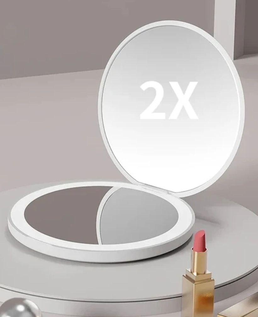 Кишенькове дзеркало з підсвічуванням LED (Біле)