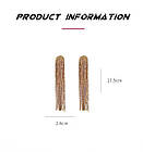 Сережки-підвіски зі стразами довгі золотисті. Трендові довгі сережки зі стразами, фото 3