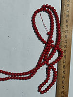 Нимистини жемчужні червоний діаметр 6 мм на нитці