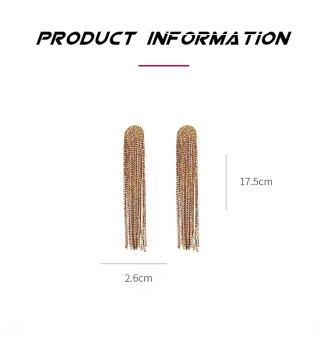 Серьги-подвески со стразами длинные золотистые. Трендовые длинные серьги со стразами Серьги-подвески со стразами длинные золотистые. Трендовые длинные серьги со стразами