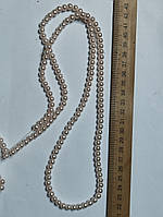 Нимистини жемчужні світло-рожевий діаметр 6 мм на нитці