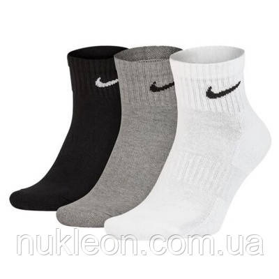 Популярний! Шкарпетки Nike U NK EVERYDAY CUSH ANKLE 3PR SX7667-964 42-46 3 пари Білий/Чорний/Сірий (194955549223) - Краща якість