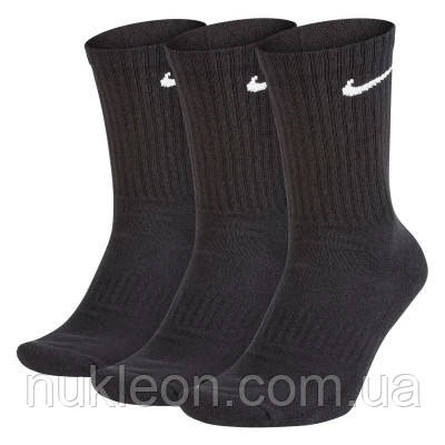 Популярний! Шкарпетки Nike U NK EVERYDAY CUSH CREW 3PR SX7664-010 46-50 3 пари Чорні (888407233623) - Краща якість тільки на