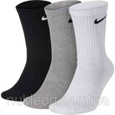 Популярний! Шкарпетки Nike U NK EVERYDAY CUSH CREW 3PR SX7664-964 38-42 3 пари Білий/Чорний/Сірий (194955549131) - Краща якість