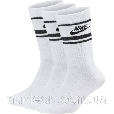 Популярний! Шкарпетки Nike U NK NSW EVERYDAY ESSENTIAL CR 3PR DX5089-103 38-42 3 пари Білий/Чорний (196148786217) - Краща якість