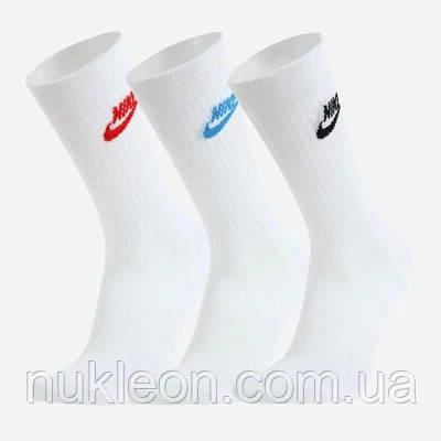 Популярний! Шкарпетки Nike U NK NSW EVERYDAY ESSENTIAL CR 3PR DX5025-911 38-42 3 пари Білий/Мультиколор (196148785739) - Краща