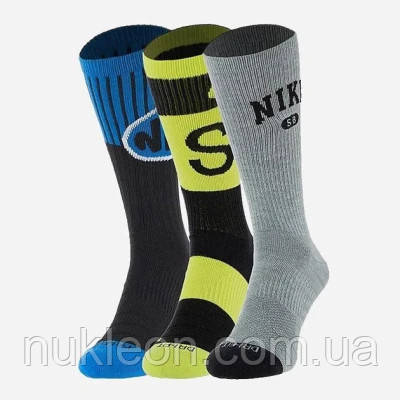 Популярний! Шкарпетки Nike U NK SB EVERYDAY MAX LTWT CREW 3PR CU6478-902 34-38 3 пари Мультиколор (194500854062) - Краща якість