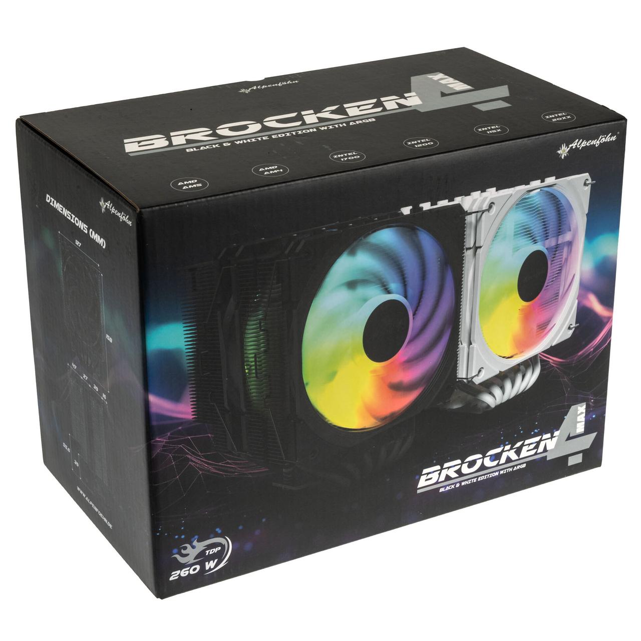 Подвійний баштовий кулер Alpenföhn Brocken 4 Max ARGB CPU Cooler - 2x 120 мм Білий