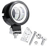 Led фара додаткова лінзована з ДХО 20w 12-24v кругла (73*80*51 мм), фото 3