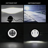 Led фара додаткова лінзована з ДХО 20w 12-24v кругла (73*80*51 мм), фото 5