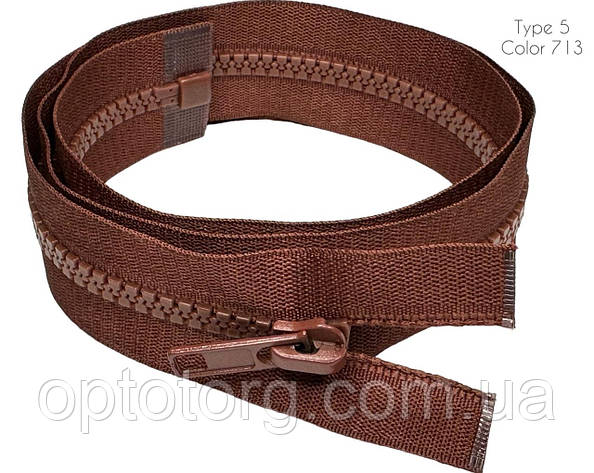 Блискавка Світло коричнева 40см Тип5 тракторна роз'ємна з одним бігунком, фото 1