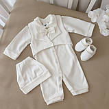 Костюм для хрещення "Елеганс" довгий рукав хлопчик інтерлок зріст 62 см (1 – 3 місяці) Betis Молочний, фото 2