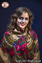 Українська хустка кавова з парчкою Вишенька, фото 3